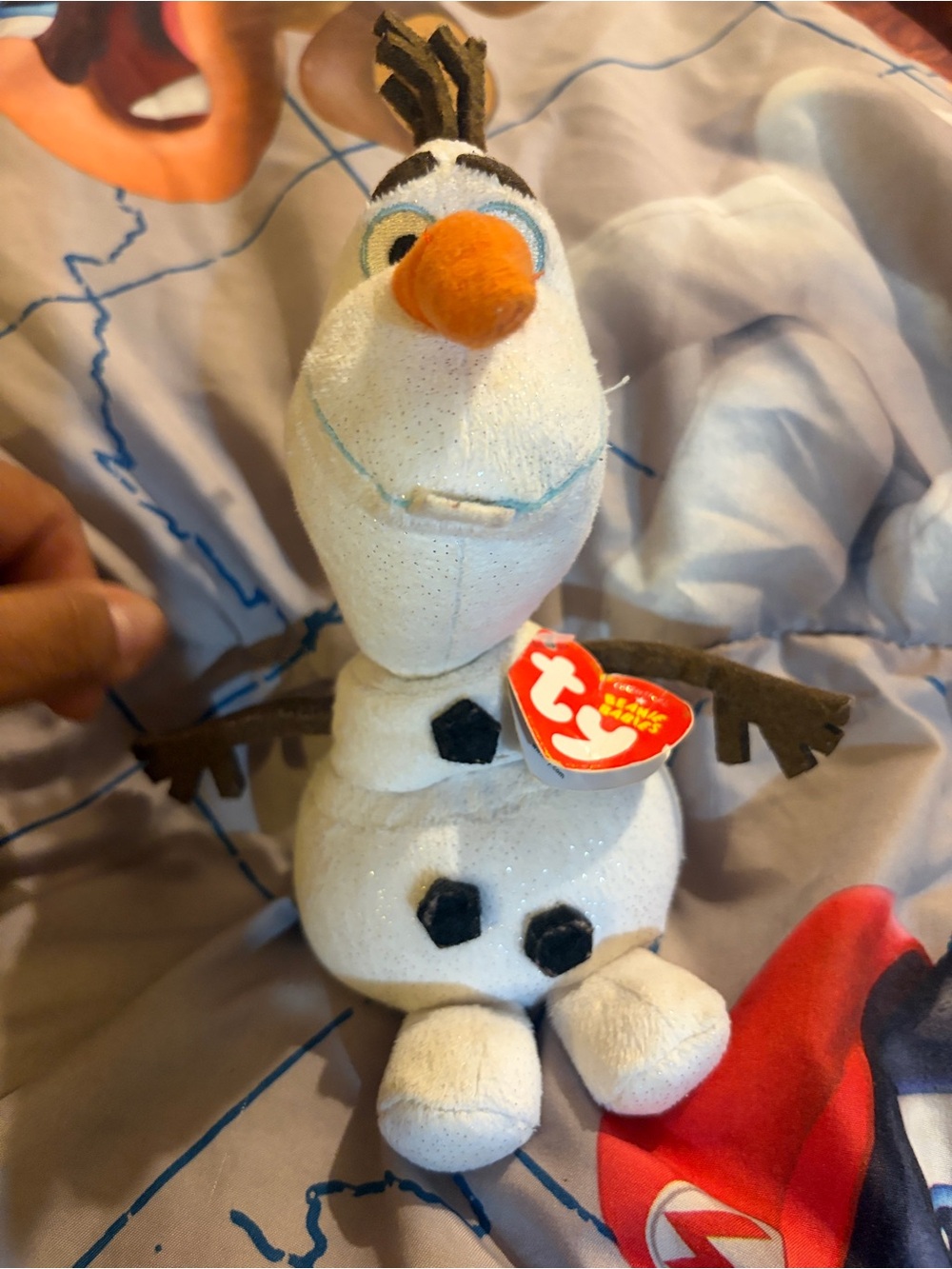 Ty Olaf Plush Toy - White, Orange & Brown